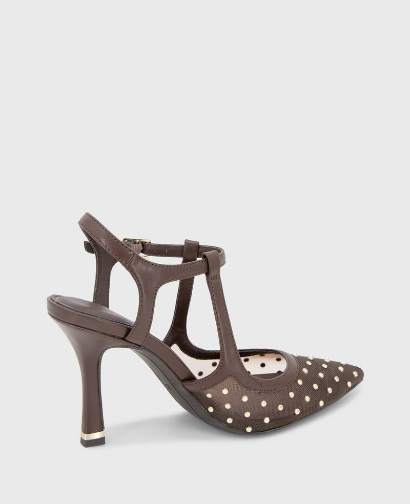 Kenneth Cole Romi Mesh Micro Stud Ankle Slingback Heel