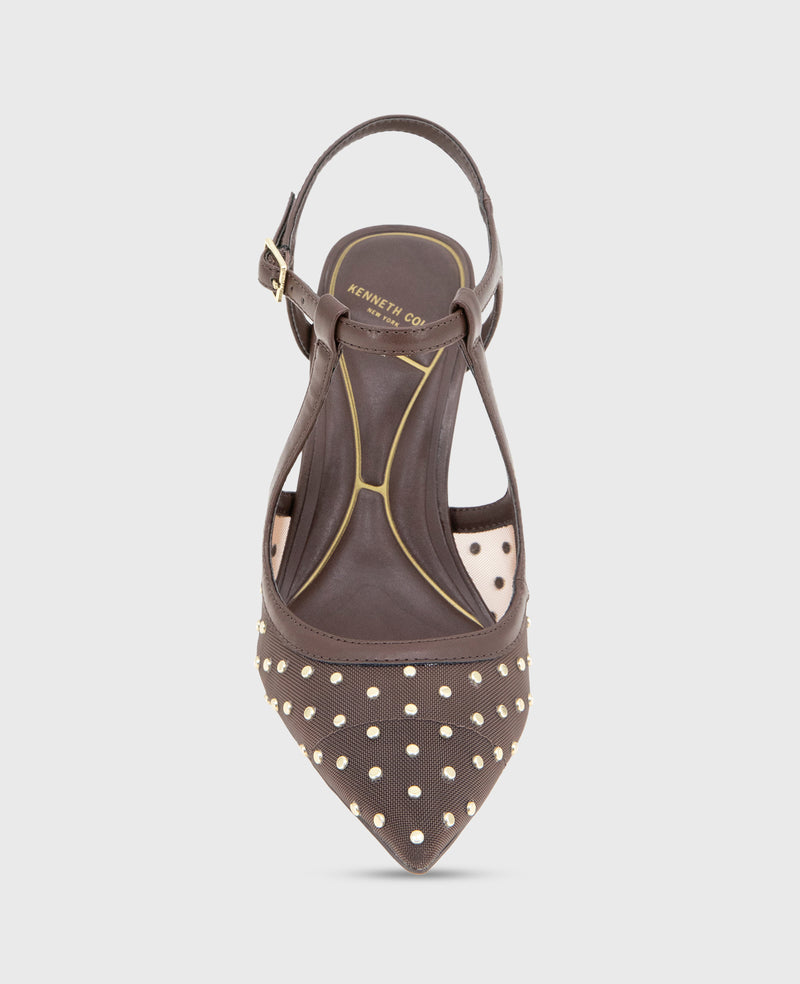 Kenneth Cole Romi Mesh Micro Stud Ankle Slingback Heel