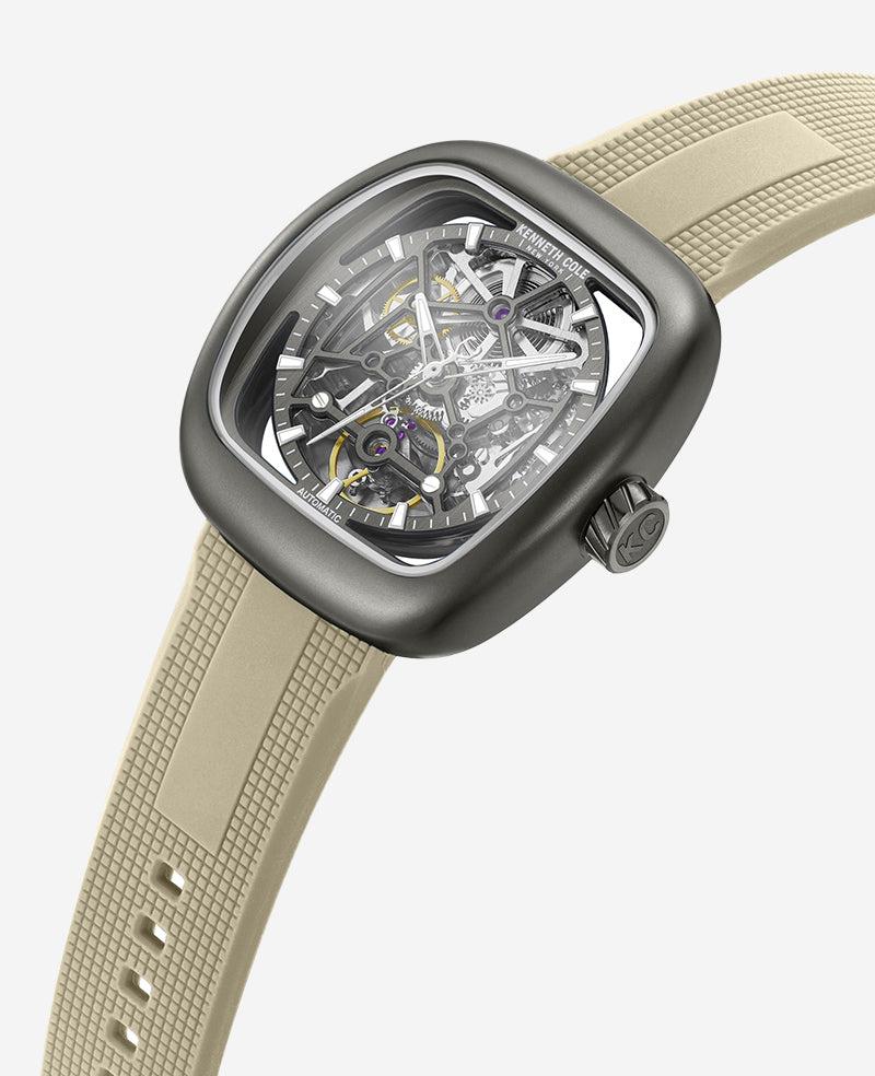 Kenneth Cole Skeleton Automatic Bracelet Watch With 3-Strap Set