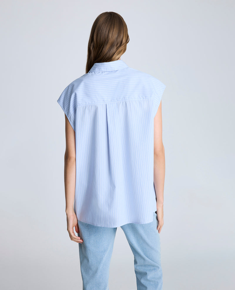 Kenneth Cole Sleeveless Drop Shoulder Button Front Shirt