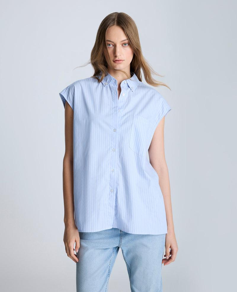 kenneth cole Sleeveless Drop Shoulder Button Front Shirt