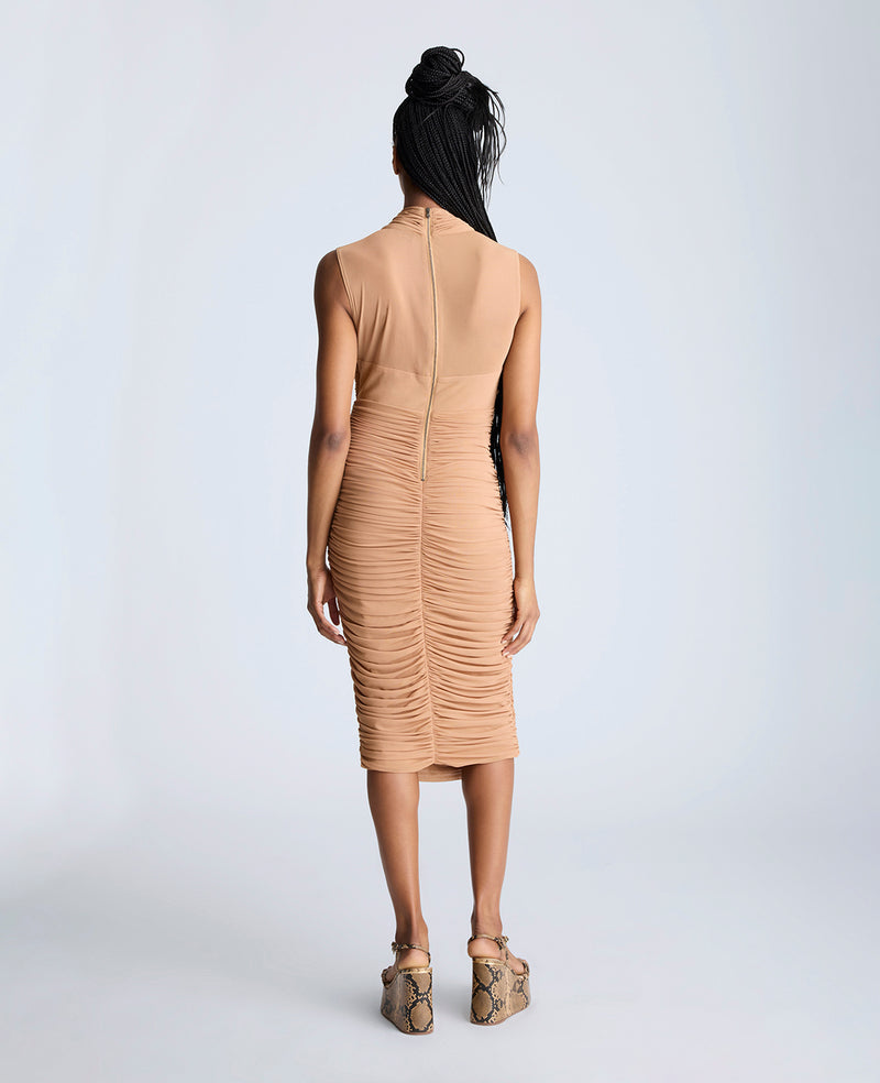 Kenneth Cole Sleeveless Twist Front Midi With Side Rouching