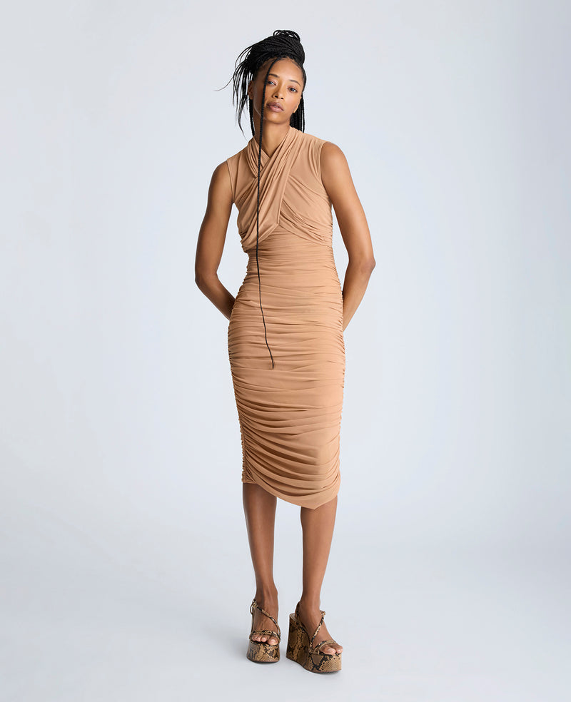 kenneth cole Sleeveless Twist Front Midi with Side Rouching