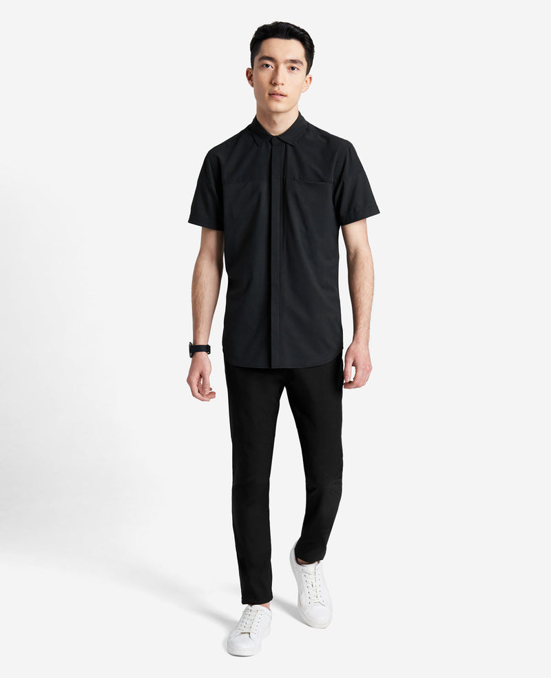 Kenneth Cole Stretch Short Sleeve Button-Down Shirt