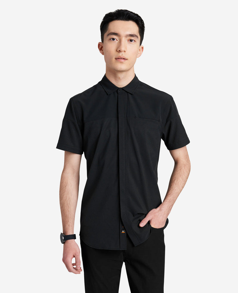 Kenneth Cole Stretch Short Sleeve Button-Down Shirt