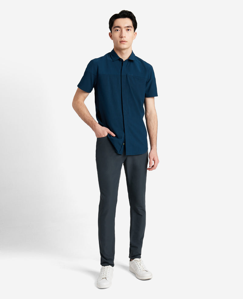 Kenneth Cole Stretch Short Sleeve Button-Down Shirt