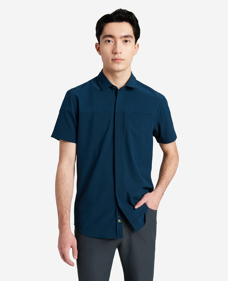 Kenneth Cole Stretch Short Sleeve Button-Down Shirt