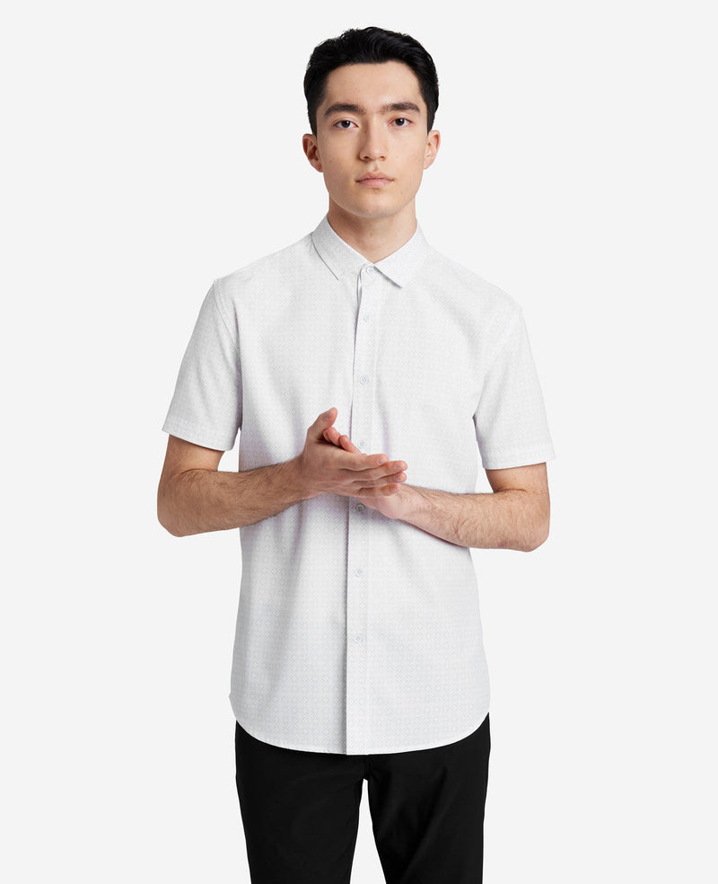 Kenneth Cole Stretch Short Sleeve Button-Down Shirt
