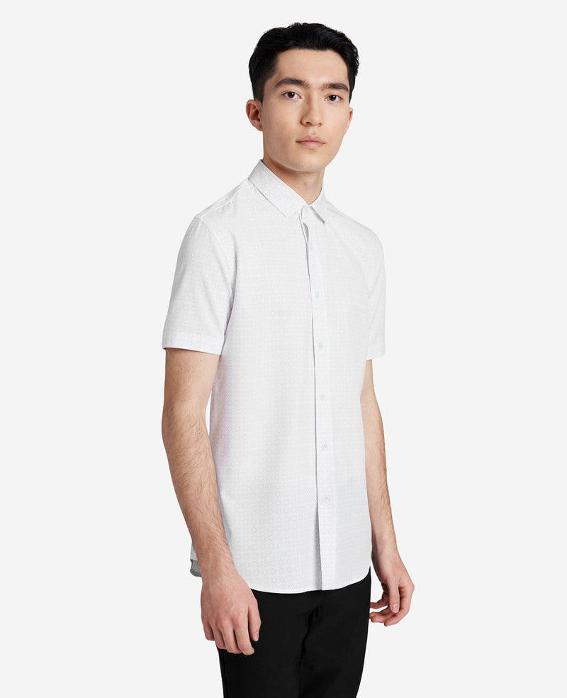 kenneth cole Stretch Short Sleeve Button-Down Shirt