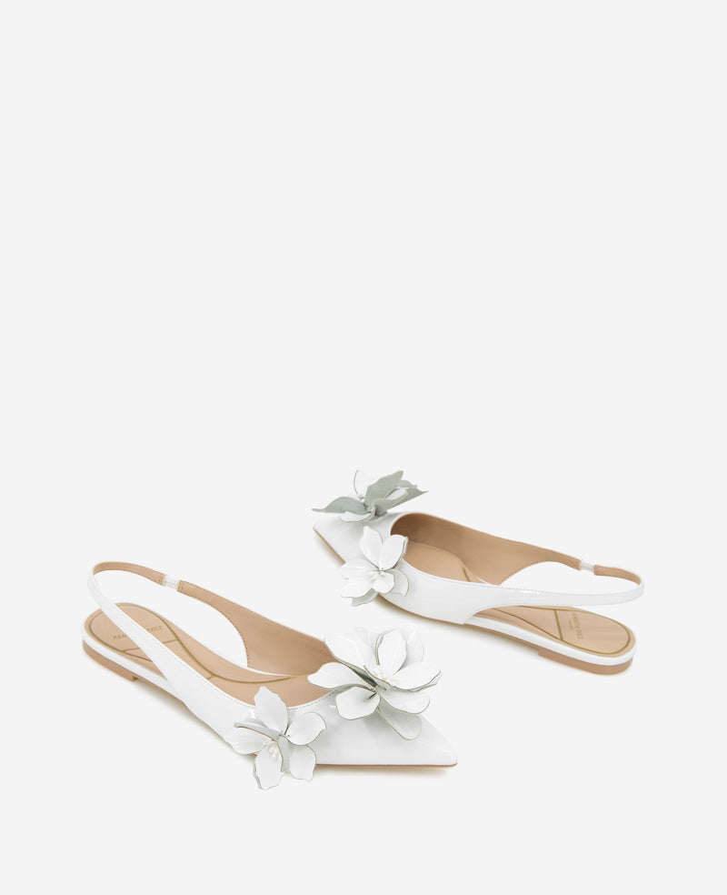 Kenneth Cole Tayla Patent Floral Appliqué Slingback