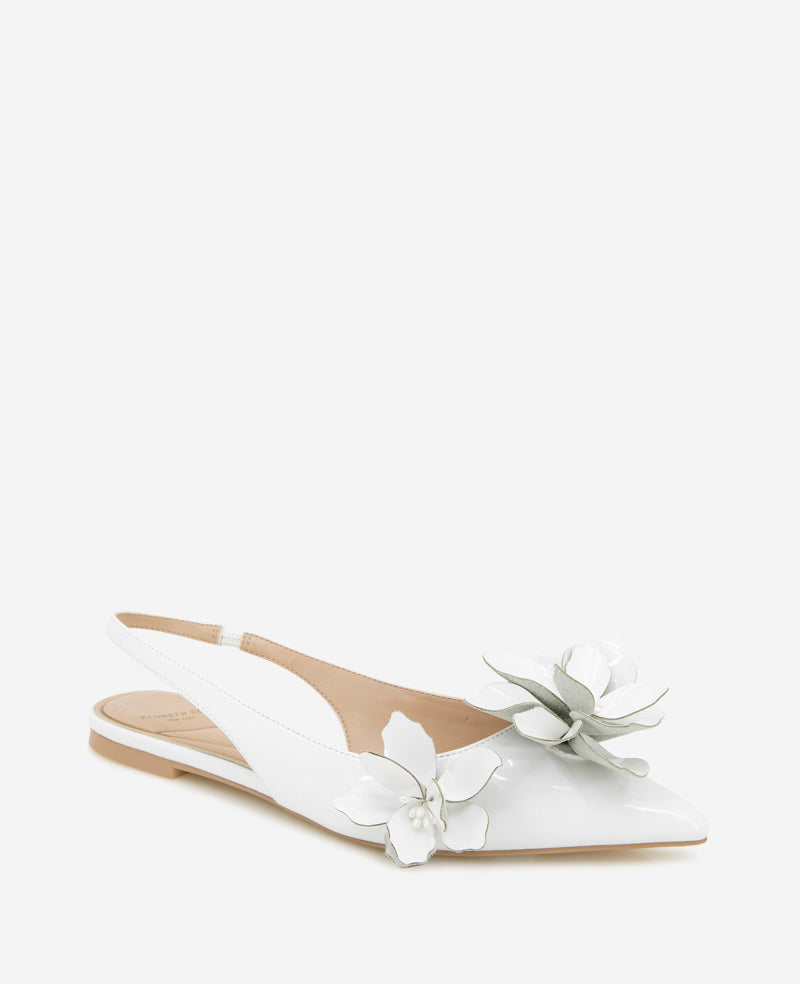 Kenneth Cole Tayla Patent Floral Appliqué Slingback