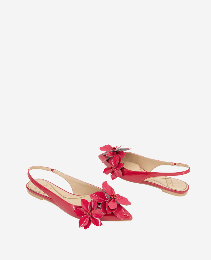 Kenneth Cole Tayla Patent Floral Appliqué Slingback