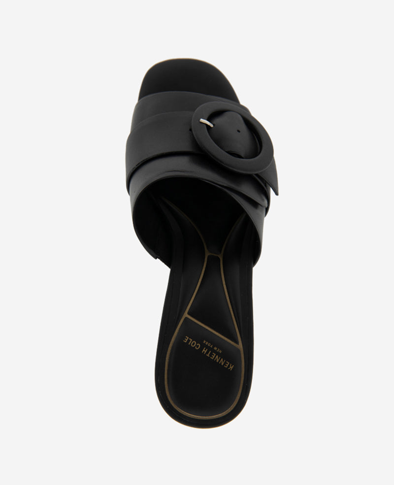 Kenneth Cole Valentina Leather Kitten Heel Slide Sandal