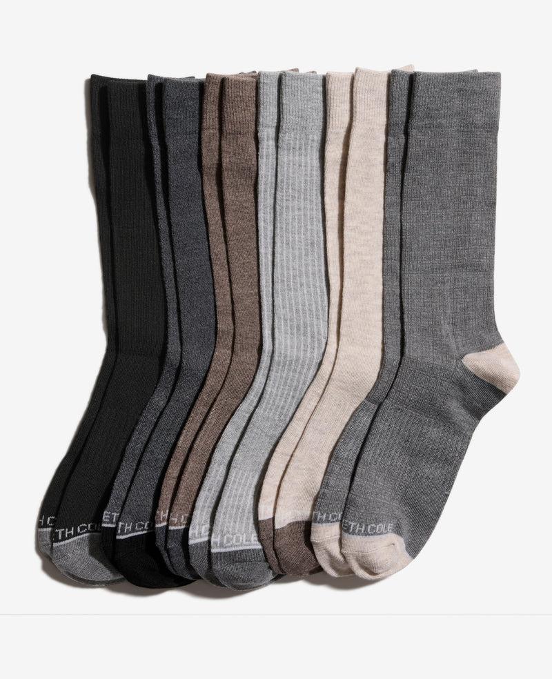 kenneth cole Waffle Texture Dress Crew Socks 6-Pack