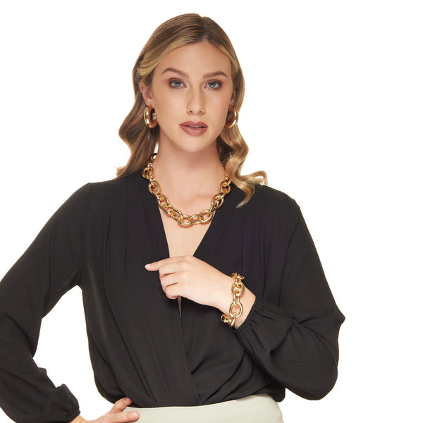 Kenneth Jay Lane 18" Gold Chain Necklace With Toggle Clasp