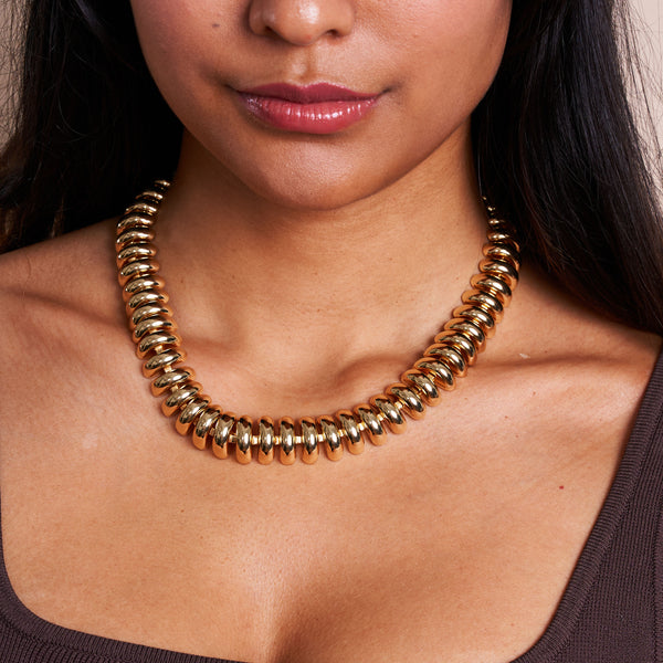 Kenneth Jay Lane 18" Gold Fold Over Clasp Chain Necklace