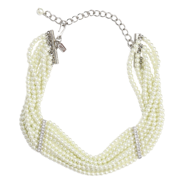 kenneth jay lane 8 Row Light Cultura Crystal Bar Choker Necklace