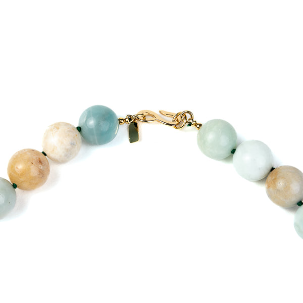 Kenneth Jay Lane Amazonite Beaded Gold Hook Necklace