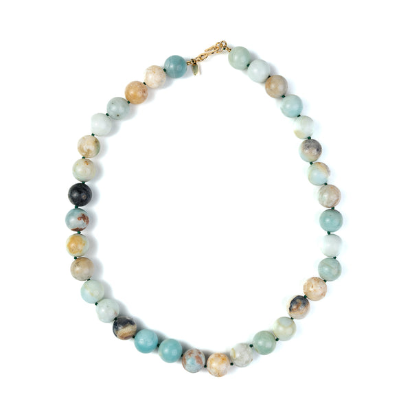 kenneth jay lane Amazonite Beaded Gold Hook Necklace