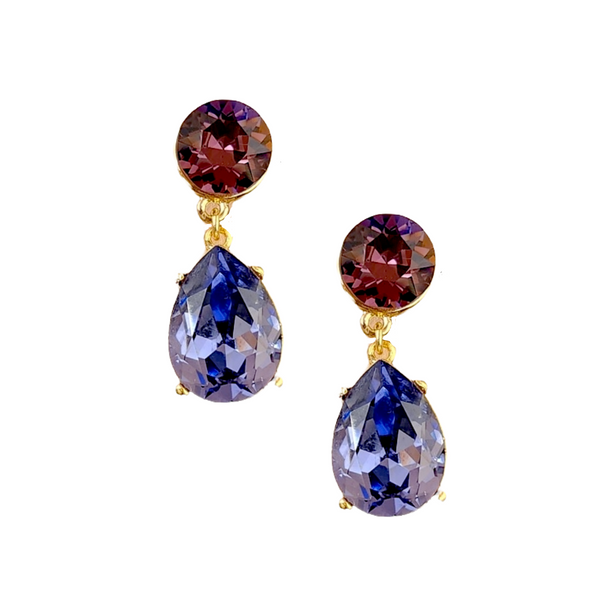 kenneth jay lane Amethyst & Tanzanite Teardrop Pierced Earring