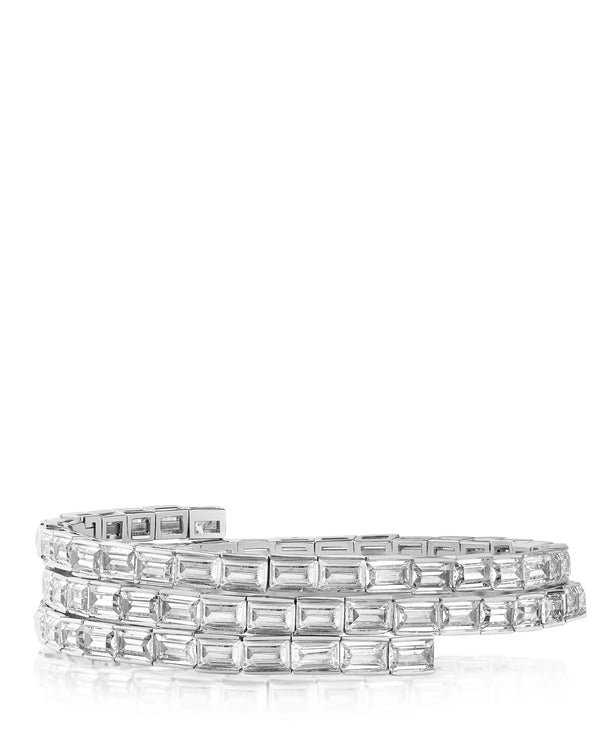 kenneth jay lane Baguette Cubic Zirconia Triple Coil Wrap Bracelet