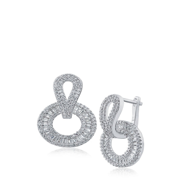 kenneth jay lane Baguette Open Circle Drop Earrings