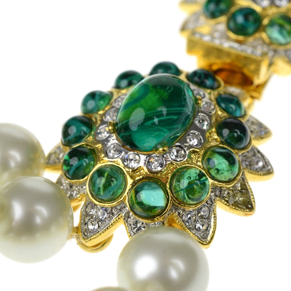 Kenneth Jay Lane Barbara Bush Emerald Clasp Necklace