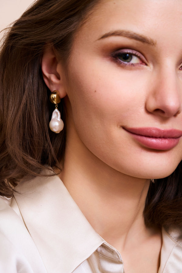 Kenneth Jay Lane Baroque Pearl Drop Pierced Earrings