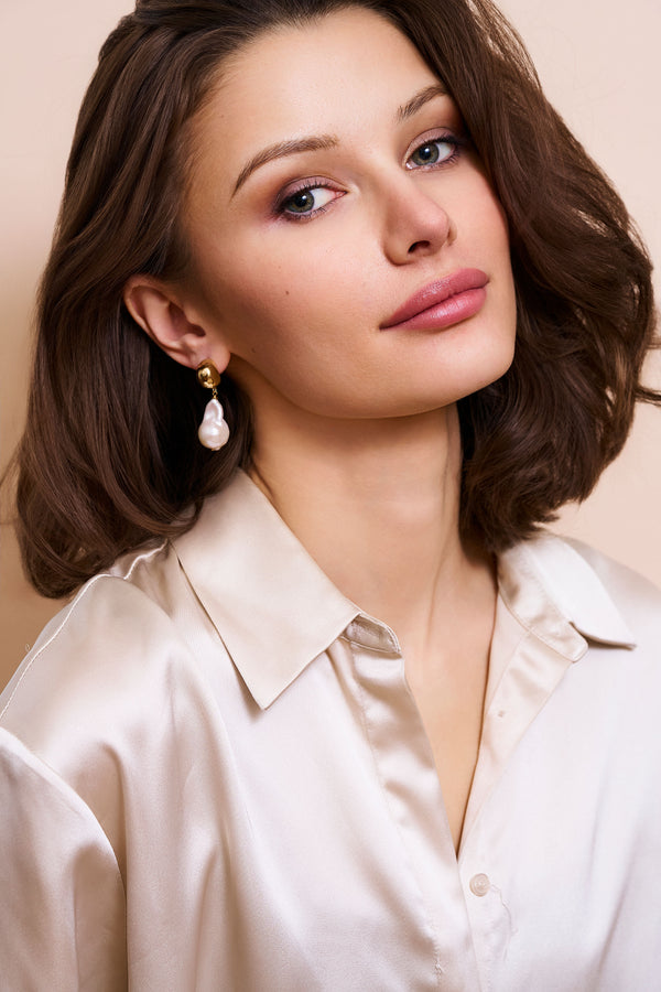 Kenneth Jay Lane Baroque Pearl Drop Pierced Earrings