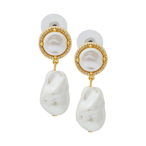 Kenneth Jay Lane Baroque Pearl Drop Pierced Earrings