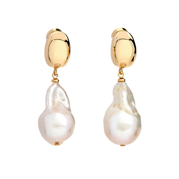 kenneth jay lane Baroque Pearl Drop Pierced Earrings