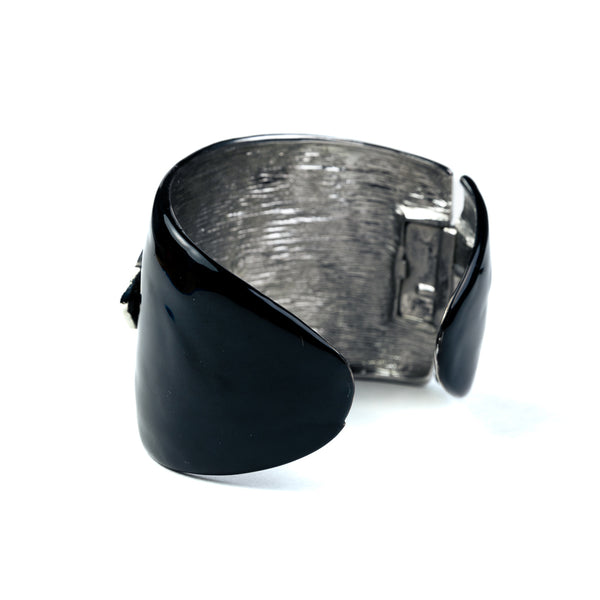 Kenneth Jay Lane Black And Silver Crystal Cuff Bracelet