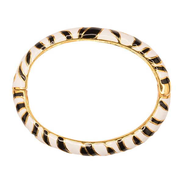 kenneth jay lane Black And White Tiger Print Bangle