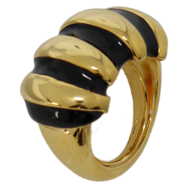 kenneth jay lane Black Enamel Shrimp Adjustable Ring