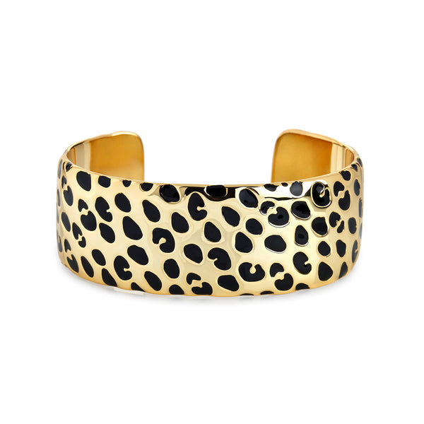 kenneth jay lane Black Enamel Spots Open Cuff Bracelet