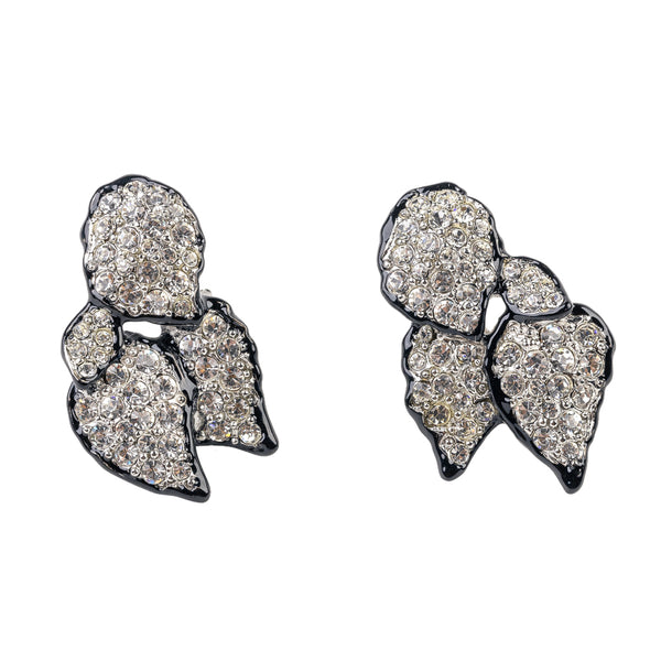 Kenneth Jay Lane Crystal And Black Bow Clip Earring