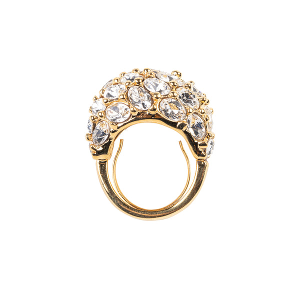 Kenneth Jay Lane Crystal Cluster Dome Adjustable Ring