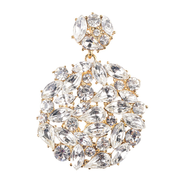 Kenneth Jay Lane Crystal Cluster Pierced Drop Earrings