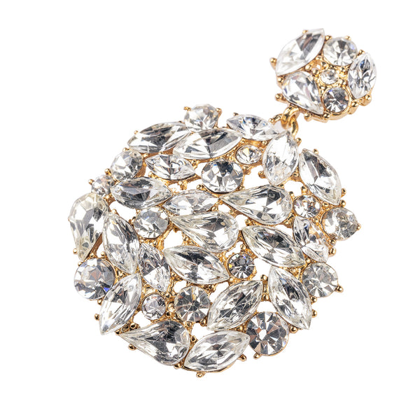 Kenneth Jay Lane Crystal Cluster Pierced Drop Earrings