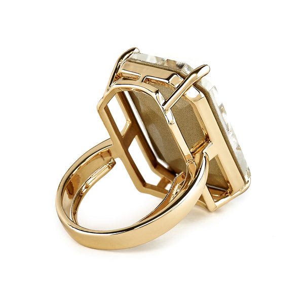 Kenneth Jay Lane Crystal Octagon Stone Adjustable Ring