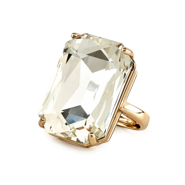 kenneth jay lane Crystal Octagon Stone Adjustable Ring