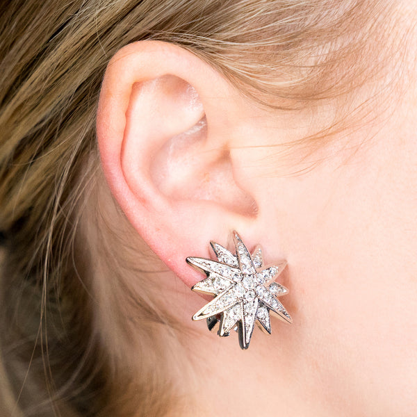 Kenneth Jay Lane Crystal Starburst Clip-On Earrings