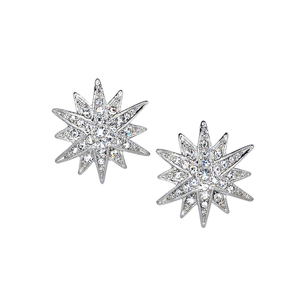 kenneth jay lane Crystal Starburst Clip-On Earrings