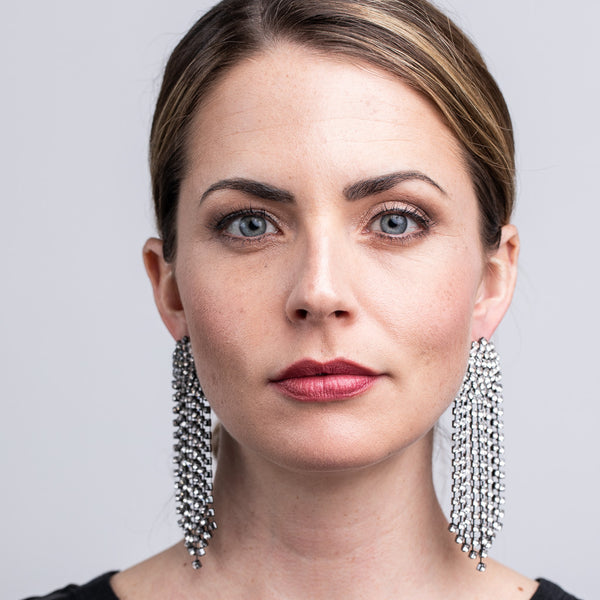 Kenneth Jay Lane Crystal Waterfall Pierced Or Clip Earrings