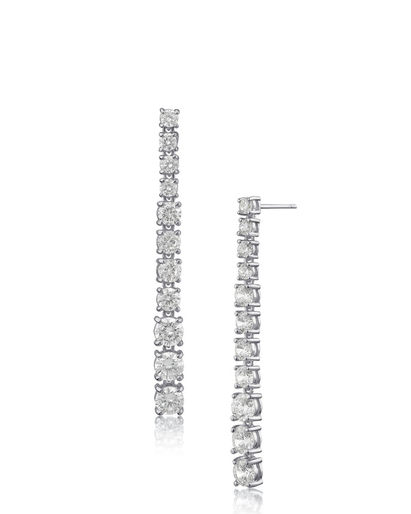 kenneth jay lane Cubic Zirconia & Rhodium Drop Earrings