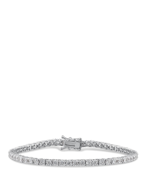 kenneth jay lane Cubic Zirconia & Rhodium Plated Tennis Bracelet