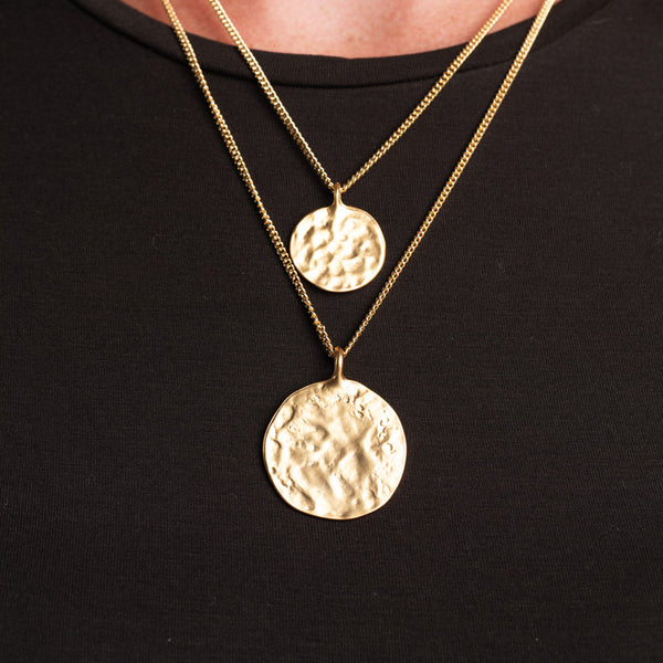 Kenneth Jay Lane Double Chain Coin Pendants Necklace