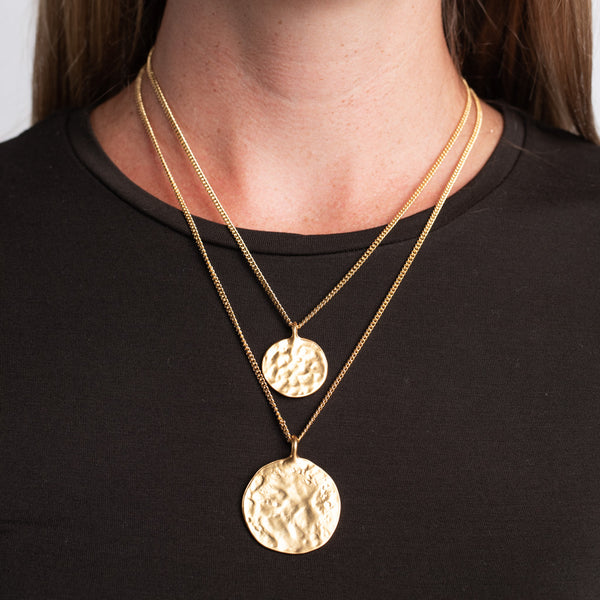 kenneth jay lane Double Chain Coin Pendants Necklace