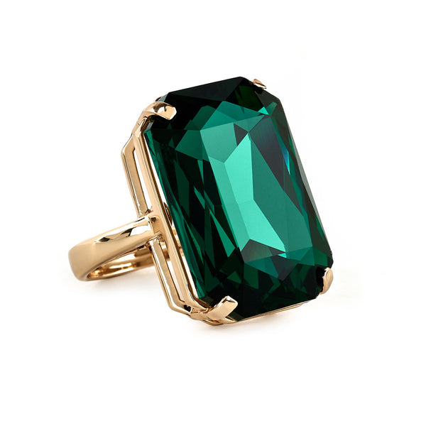 kenneth jay lane Emerald Octagon Stone Adjustable Ring