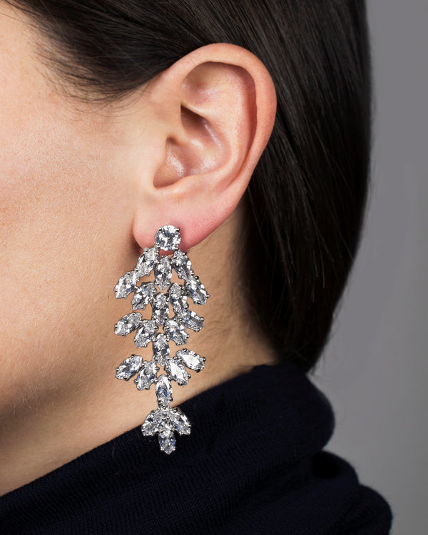 Kenneth Jay Lane Four Tier Marquise Cubic Zirconia Post Earrings